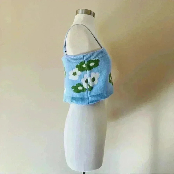Callahan Meg Flower Power Cami Size Medium Baby Blue Floral EUC $172 - Picture 5 of 12